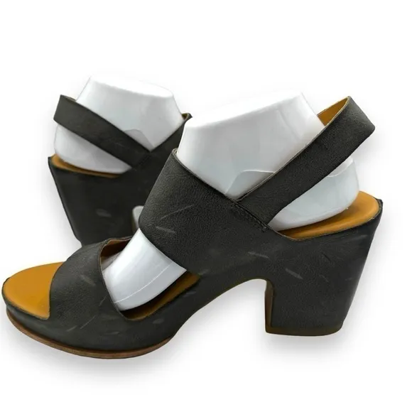 Kork-Ease San Carlos Distressed Slingback Platform Sandals, Dark Grey, Size 11