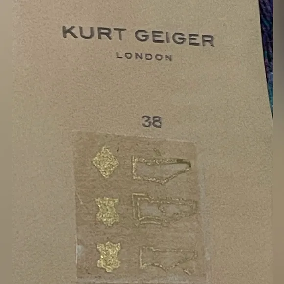Kurt Geiger London Kiara Camel Leather Gold Chain Loafers Woman EU38/7.5 Classic