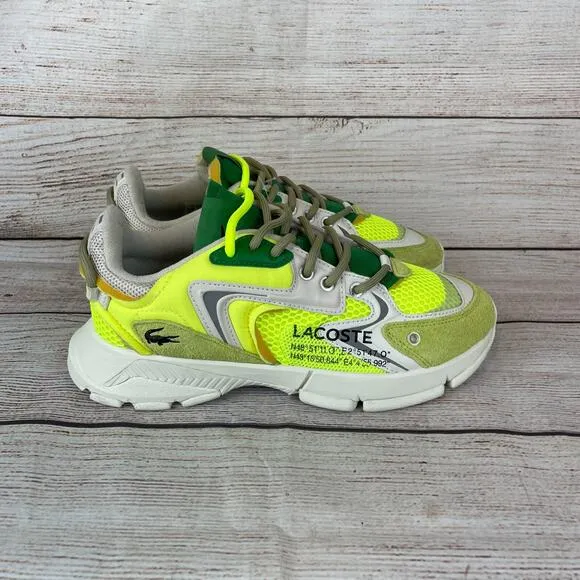 Lacoste L003 Neo Mens Sz 8 Sneakers Yellow Off White