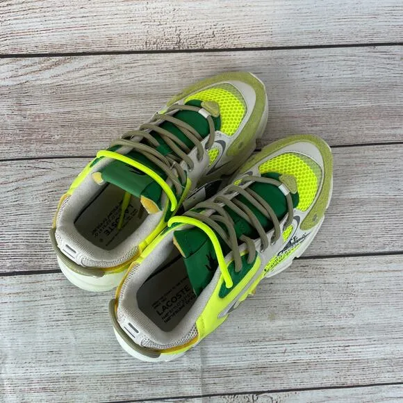 Lacoste L003 Neo Mens Sz 8 Sneakers Yellow Off White
