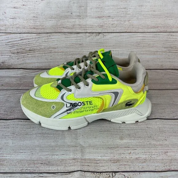 Lacoste L003 Neo Mens Sz 8 Sneakers Yellow Off White