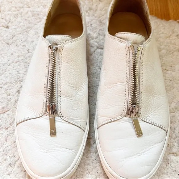 LAFAYETTE 148 White Pebbled Grain Leather Bade Sneaker Size 9.5