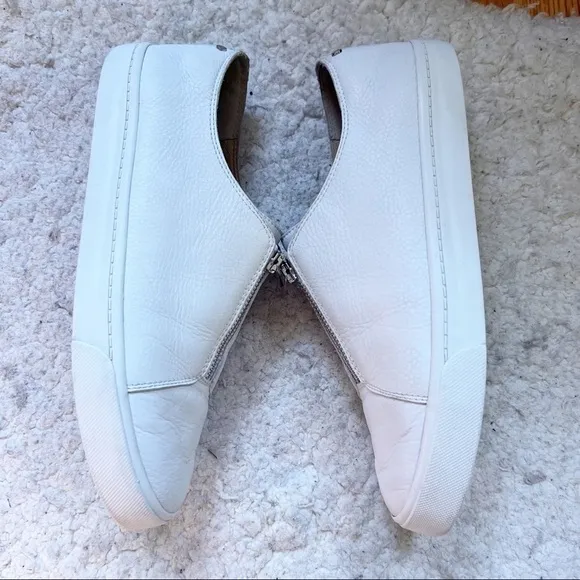 LAFAYETTE 148 White Pebbled Grain Leather Bade Sneaker Size 9.5