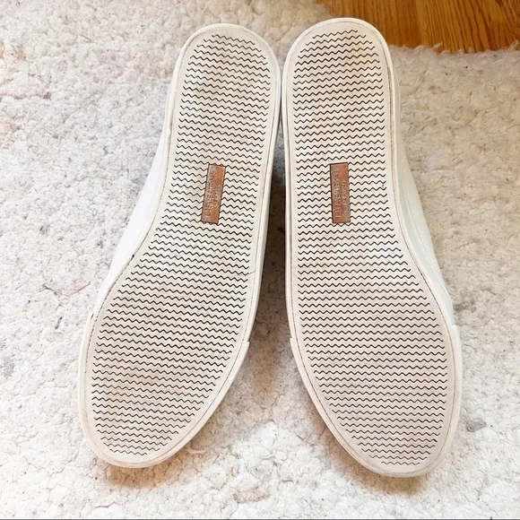 LAFAYETTE 148 White Pebbled Grain Leather Bade Sneaker Size 9.5