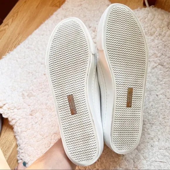 LAFAYETTE 148 White Pebbled Grain Leather Bade Sneaker Size 9.5