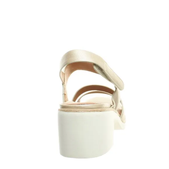 L'Amour Quennell Platino Pearl Leather Slingbacks Block heel comfortable Sandals