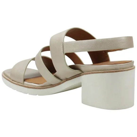 L'Amour Quennell Platino Pearl Leather Slingbacks Block heel comfortable Sandals