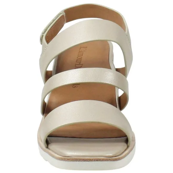 L'Amour Quennell Platino Pearl Leather Slingbacks Block heel comfortable Sandals