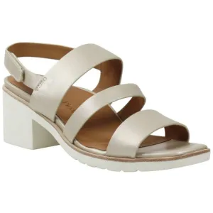 L'Amour Quennell Platino Pearl Leather Slingbacks Block heel comfortable Sandals