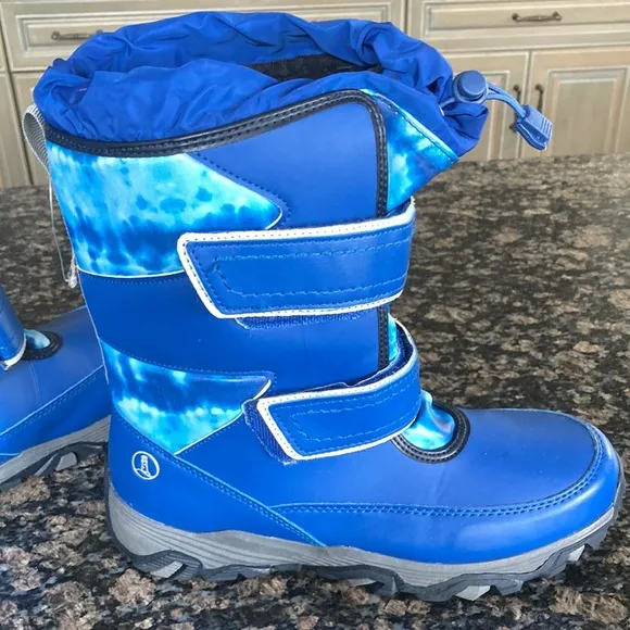 LANDS END KIDS FLURRY WINTER SNOW BOOTS THERMOLTE INSULATED SIZE 6 NWOT