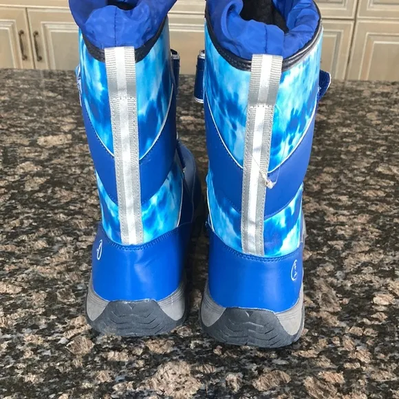 LANDS END KIDS FLURRY WINTER SNOW BOOTS THERMOLTE INSULATED SIZE 6 NWOT