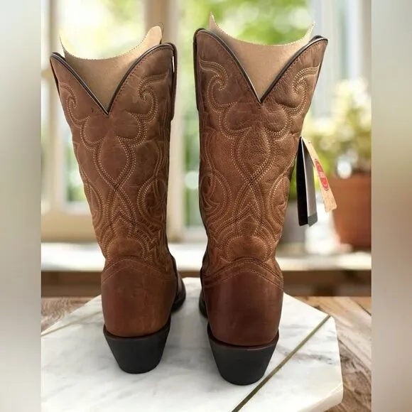 LAREDO Distressed Western Cowboy Boots Leather R Toe Size 8.5