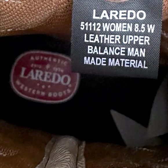 LAREDO Distressed Western Cowboy Boots Leather R Toe Size 8.5
