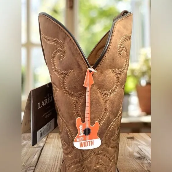 LAREDO Distressed Western Cowboy Boots Leather R Toe Size 8.5