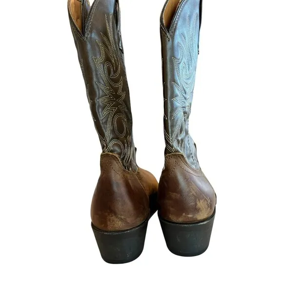 Laredo Mens Distressed  Round Toe Brown Western Boots Sz 8D   4242