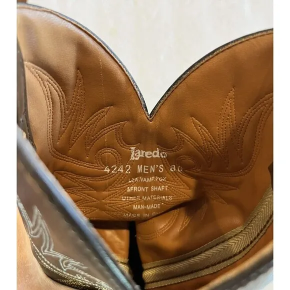 Laredo Mens Distressed  Round Toe Brown Western Boots Sz 8D   4242