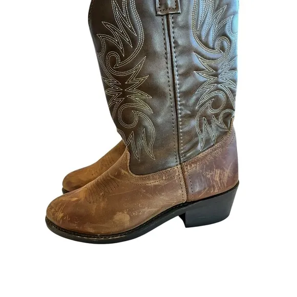 Laredo Mens Distressed  Round Toe Brown Western Boots Sz 8D   4242