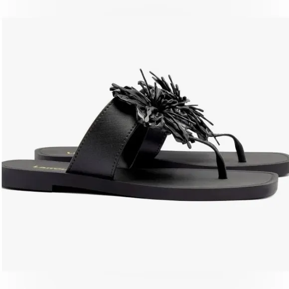 Larroude Hibiscus Sandals in Black, Size 10/11 NEW w/o Box