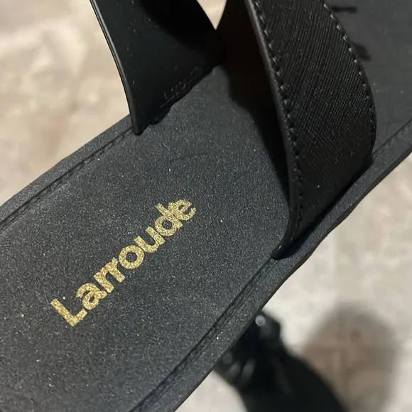 Larroude Hibiscus Sandals in Black, Size 10/11 NEW w/o Box