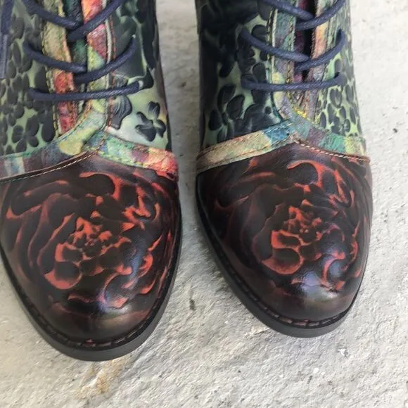 L’Artiste hand painted ankle boots
