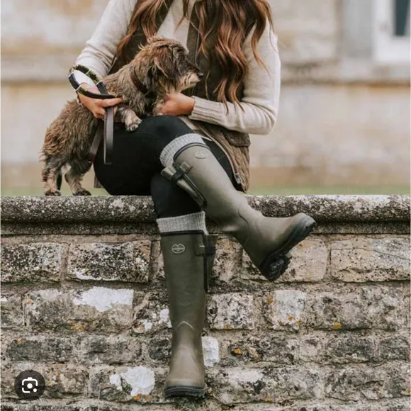 Le Chameau Vierzon Green Tall Rain Boots New in Box