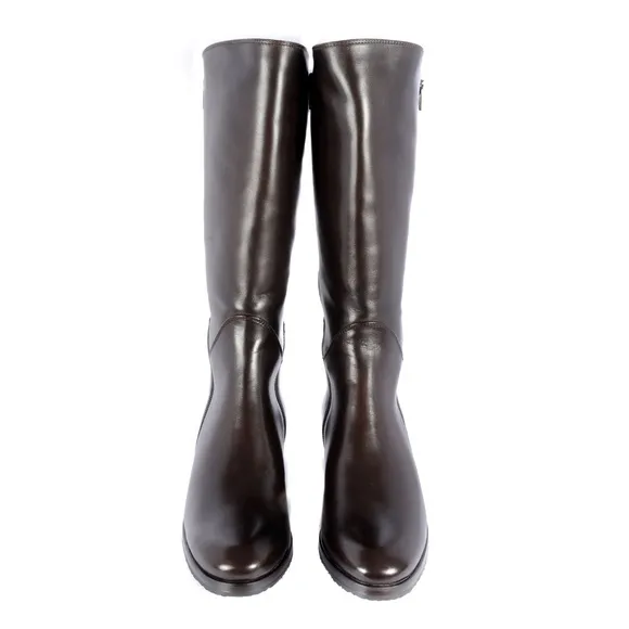 Le Pepe Napa Brn Mid Calf Boots with Shearling Fur
