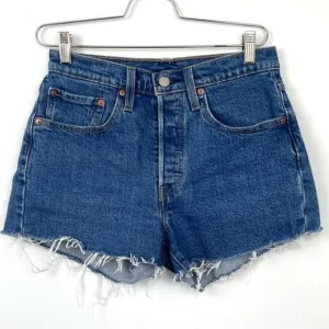 Levi's 501 High waisted cut out raw hem denim Shorts size 26