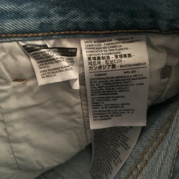 LEVI'S 501 Original Shorts Denim Luxor Heat Blue Cut Off High Waist 25 NWOT $70