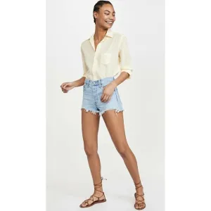 LEVI'S 501 Original Shorts Denim Luxor Heat Blue Cut Off High Waist 25 NWOT $70