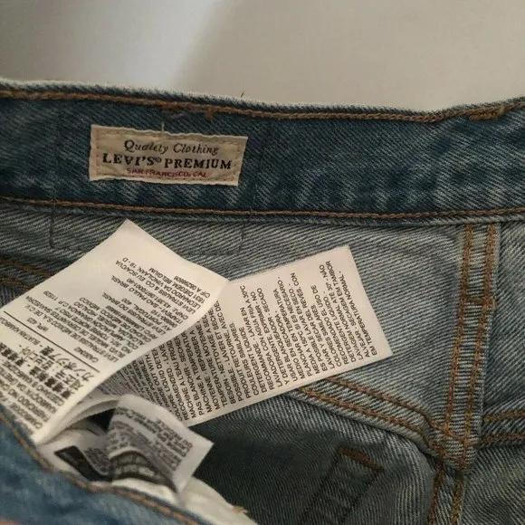 LEVI'S 501 Original Shorts Denim Luxor Heat Blue Cut Off High Waist 25 NWOT $70