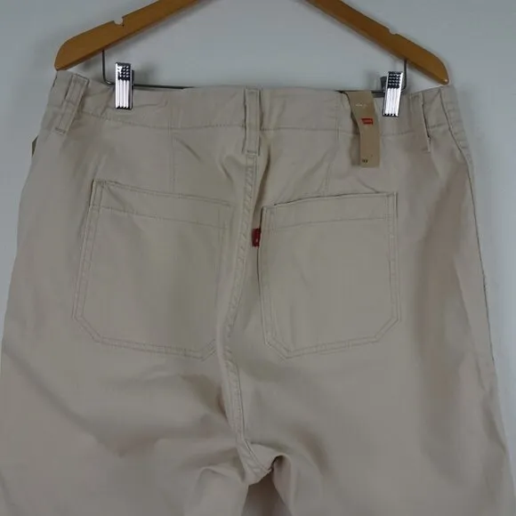 Levi's Straight Leg Pants Women's Plus Size 16W Beige Stretch Denim