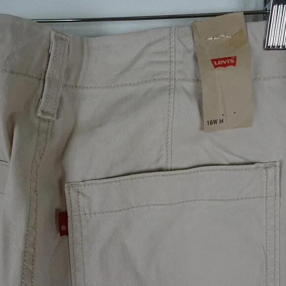 Levi's Straight Leg Pants Women's Plus Size 16W Beige Stretch Denim
