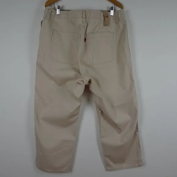 Levi's Straight Leg Pants Women's Plus Size 16W Beige Stretch Denim