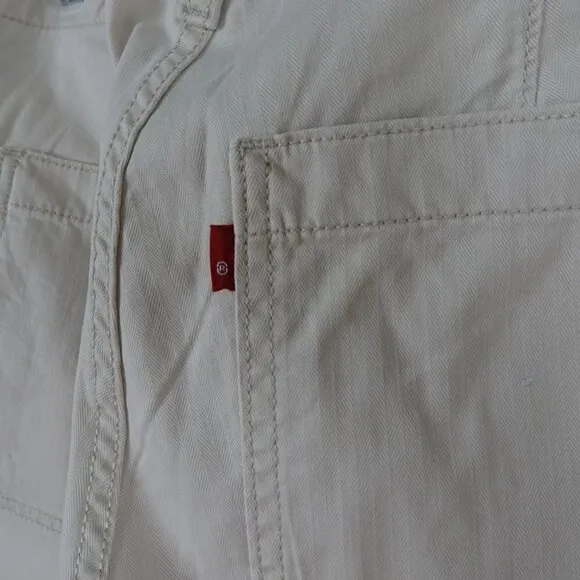 Levi's Straight Leg Pants Women's Plus Size 16W Beige Stretch Denim