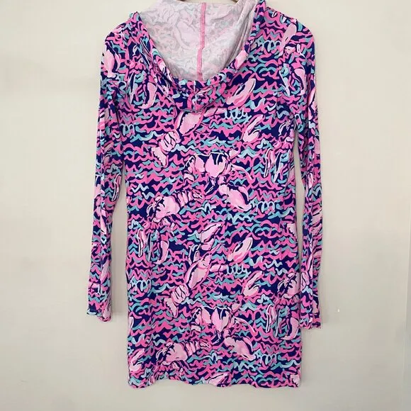 Lilly Pulitzer Rylie Hooded Cover-Up | XXS | Lobstah Roll Print