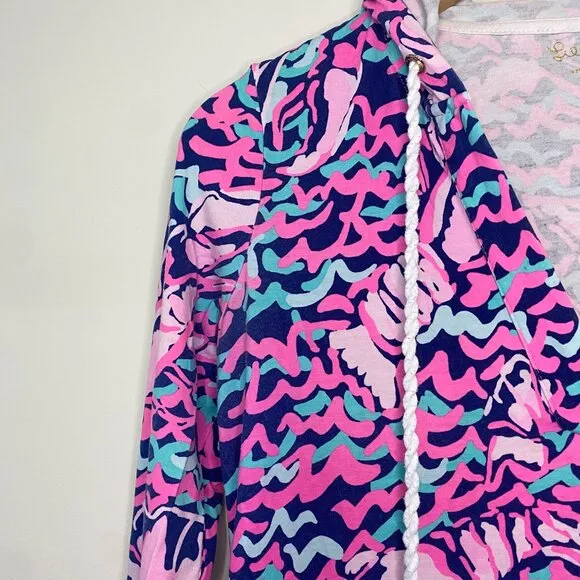 Lilly Pulitzer Rylie Hooded Cover-Up | XXS | Lobstah Roll Print