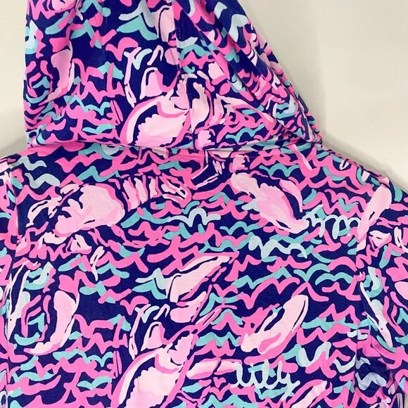 Lilly Pulitzer Rylie Hooded Cover-Up | XXS | Lobstah Roll Print