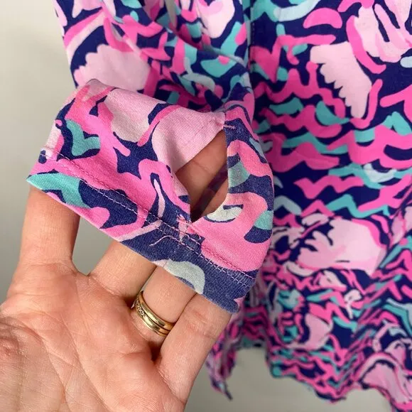 Lilly Pulitzer Rylie Hooded Cover-Up | XXS | Lobstah Roll Print