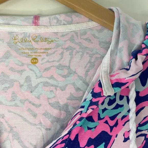 Lilly Pulitzer Rylie Hooded Cover-Up | XXS | Lobstah Roll Print