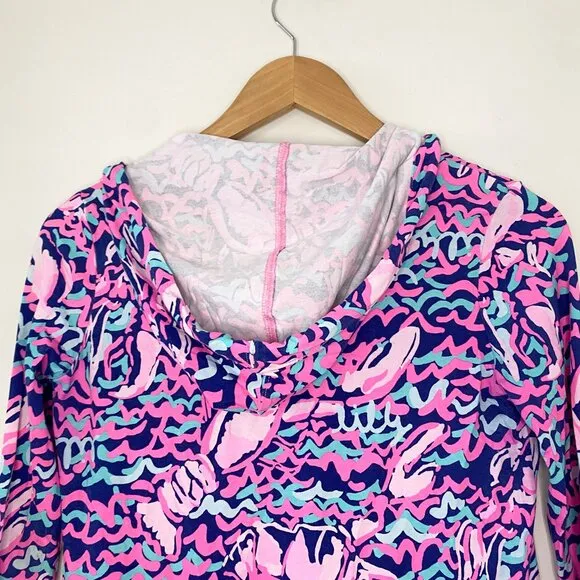 Lilly Pulitzer Rylie Hooded Cover-Up | XXS | Lobstah Roll Print