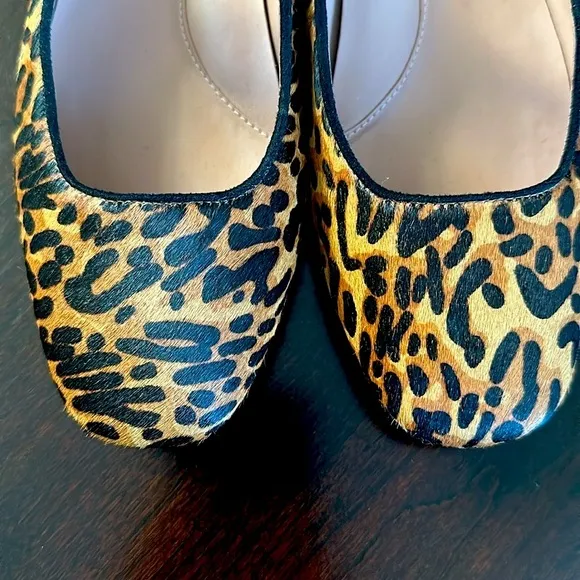Linea Paolo Marley Leopard Print Genuine Calf Hair Ballet Flat Sz 7