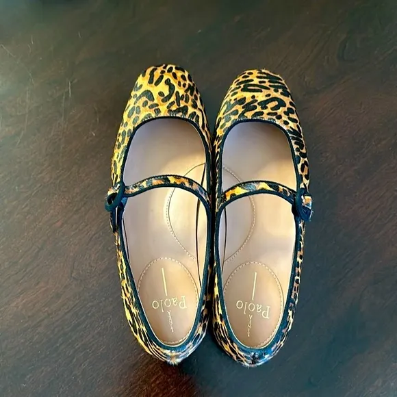 Linea Paolo Marley Leopard Print Genuine Calf Hair Ballet Flat Sz 7
