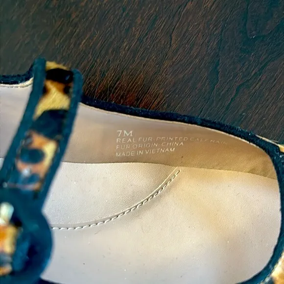 Linea Paolo Marley Leopard Print Genuine Calf Hair Ballet Flat Sz 7