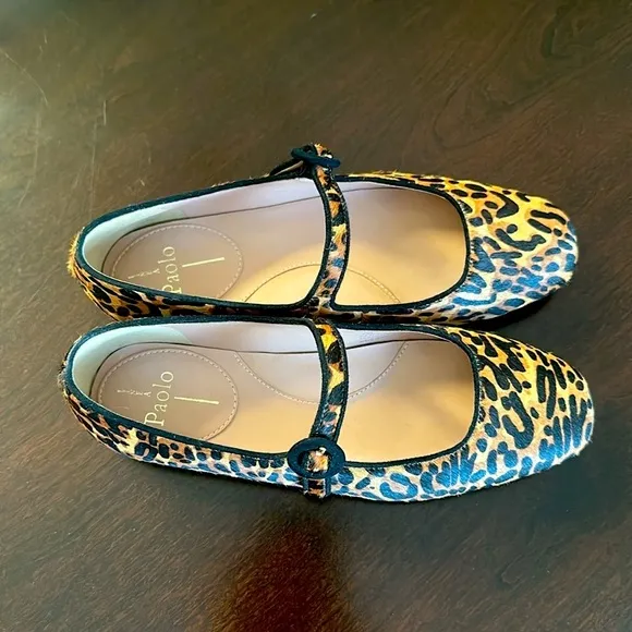 Linea Paolo Marley Leopard Print Genuine Calf Hair Ballet Flat Sz 7