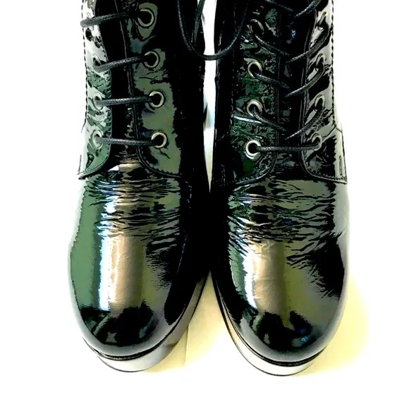 L’intervalle patent leather ankle boots Y2K whimsygoth gothic lace-up platform 9
