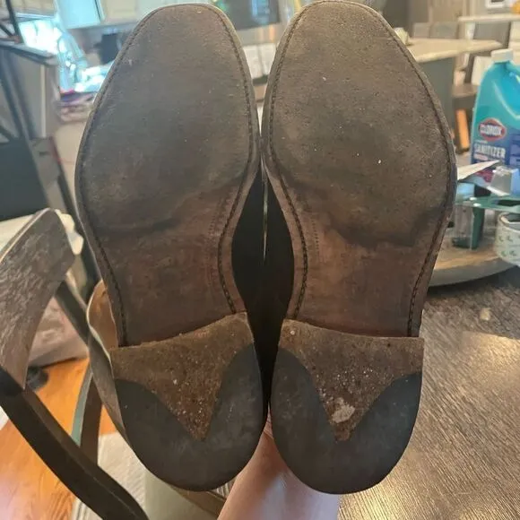 Loake 1880 Brown Suede UK Made Double Buckle Loafers sz YK 6 YS 6-1/2 EUC