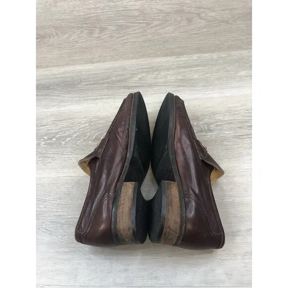 Lorenzo Banfi Men's Brown Leather Horse Bit Loafers Size 9E Made In Italy