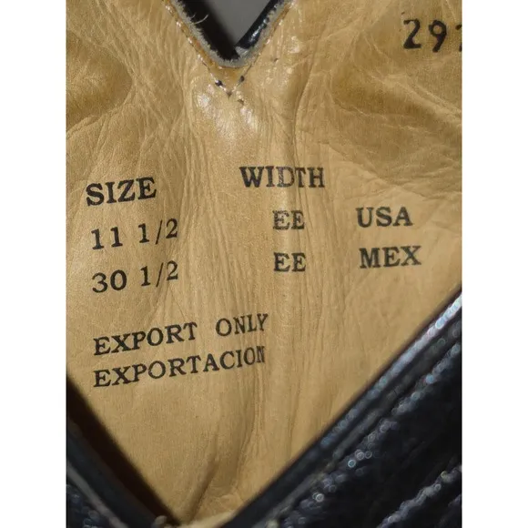 Los Altos Men's Ostrich Cowboy Western Boots Black 11.5 EE Handmade Mexico