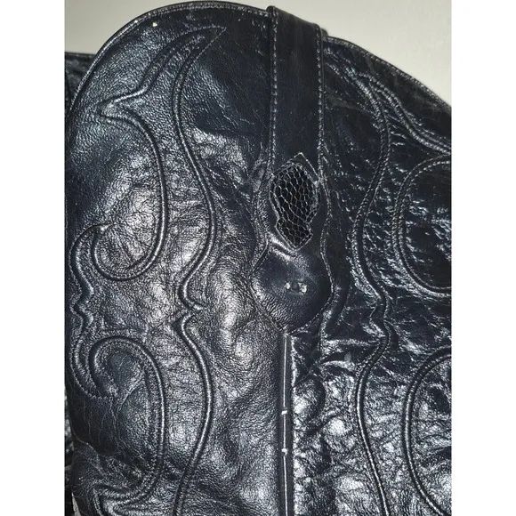 Los Altos Men's Ostrich Cowboy Western Boots Black 11.5 EE Handmade Mexico