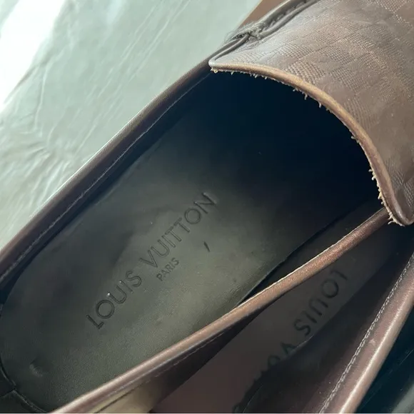 Louis Vuitton Damier Brown Leather Loafers